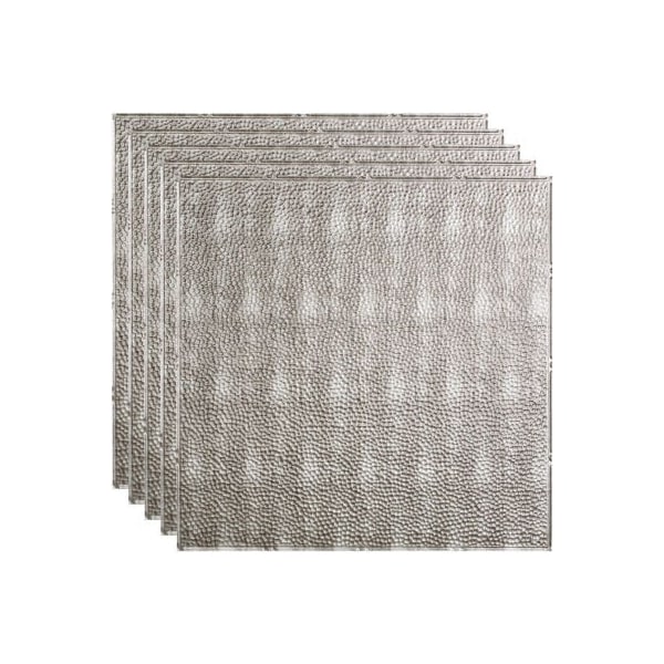 Acoustic Ceiling Products Fasade Border Fill - 23-3/4" x 23-3/4" PVC Lay In Tile in Crosshatch Silver - PL5921 - main